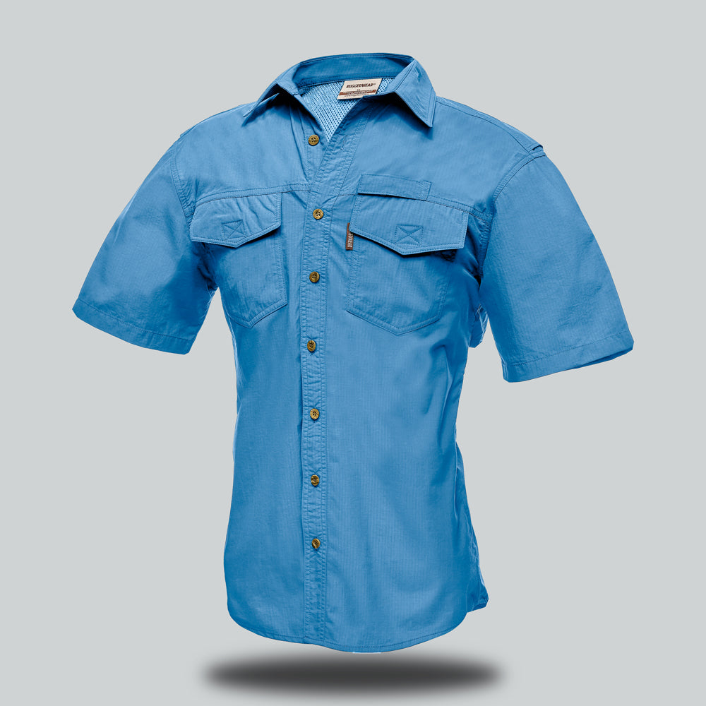 Marlin Quick Dry Short Sleeve Shirt Blue - Men's