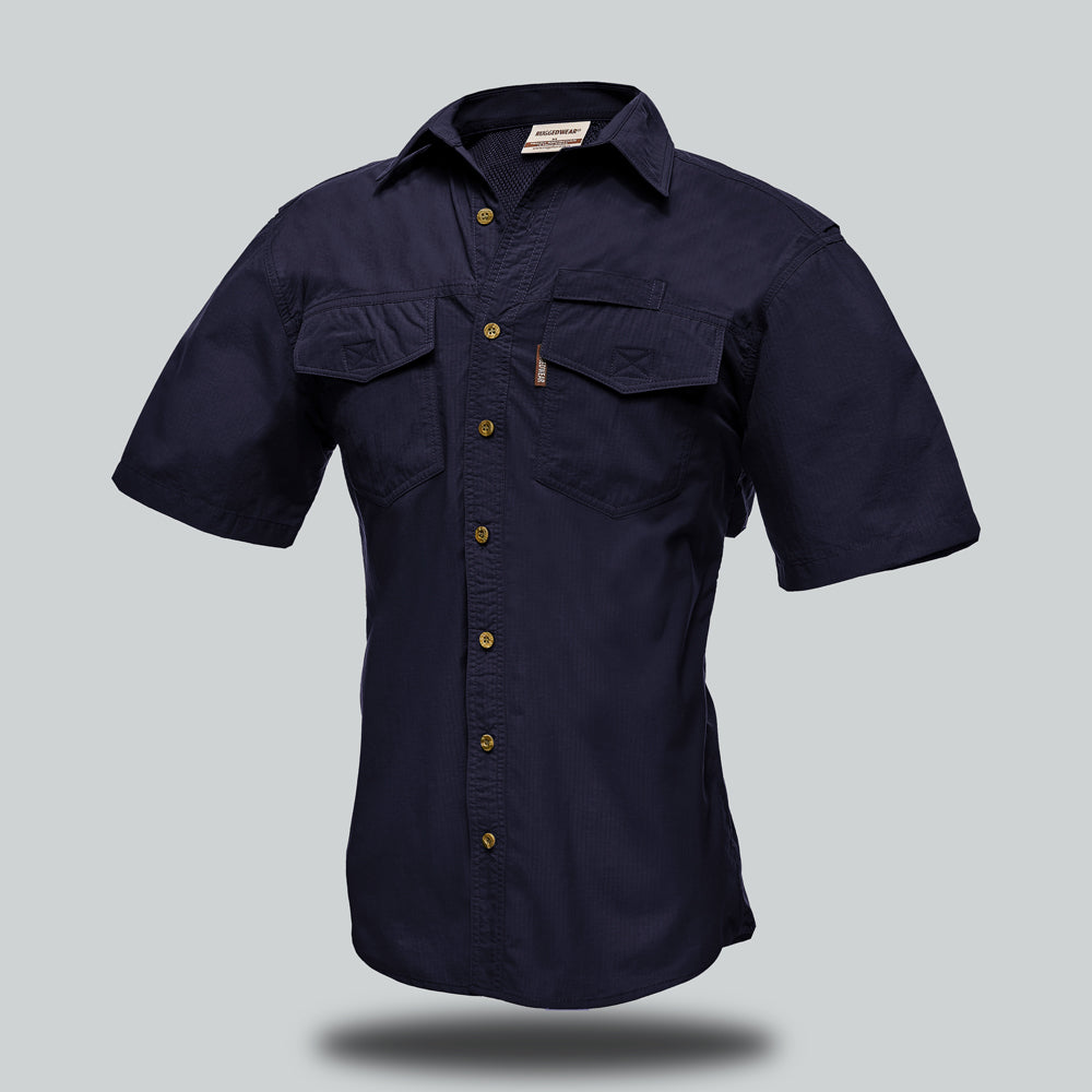 Marlin Quick Dry Short Sleeve Shirt Navy - Men's