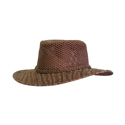 Leather Broad Brim Hats w/Mesh Insert