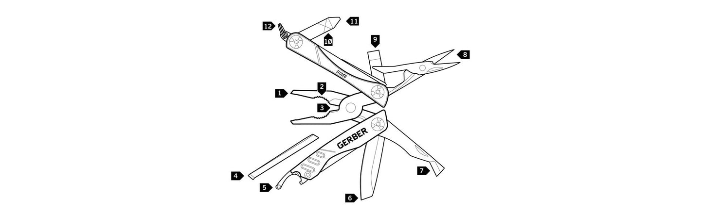 Gerber Dime 12-in-1 Multi-tool - Green