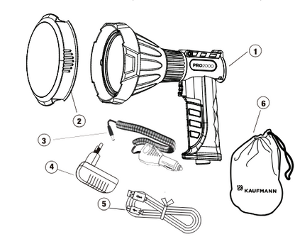 Kaufmann Rechargeable Spotlight PRO 2000LM