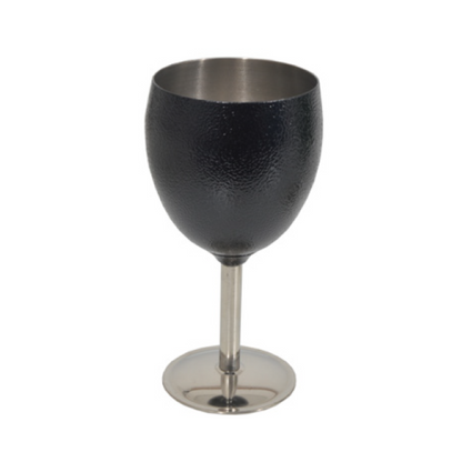 Stainless Steel Wine Goblet Hammertone 300ml Black