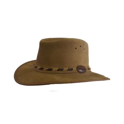 Suede Leather Broad Brim Hats