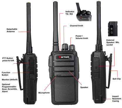 Zartek Two-way Radio ZA-721 Functions