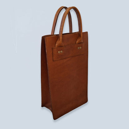 Leather Wine Bag Square - 2 Bottle